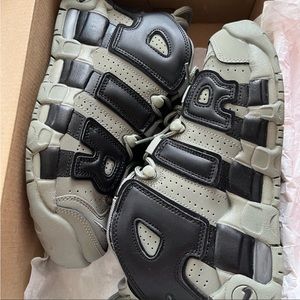 Jordan uptempos olive green and black size 5 boys !